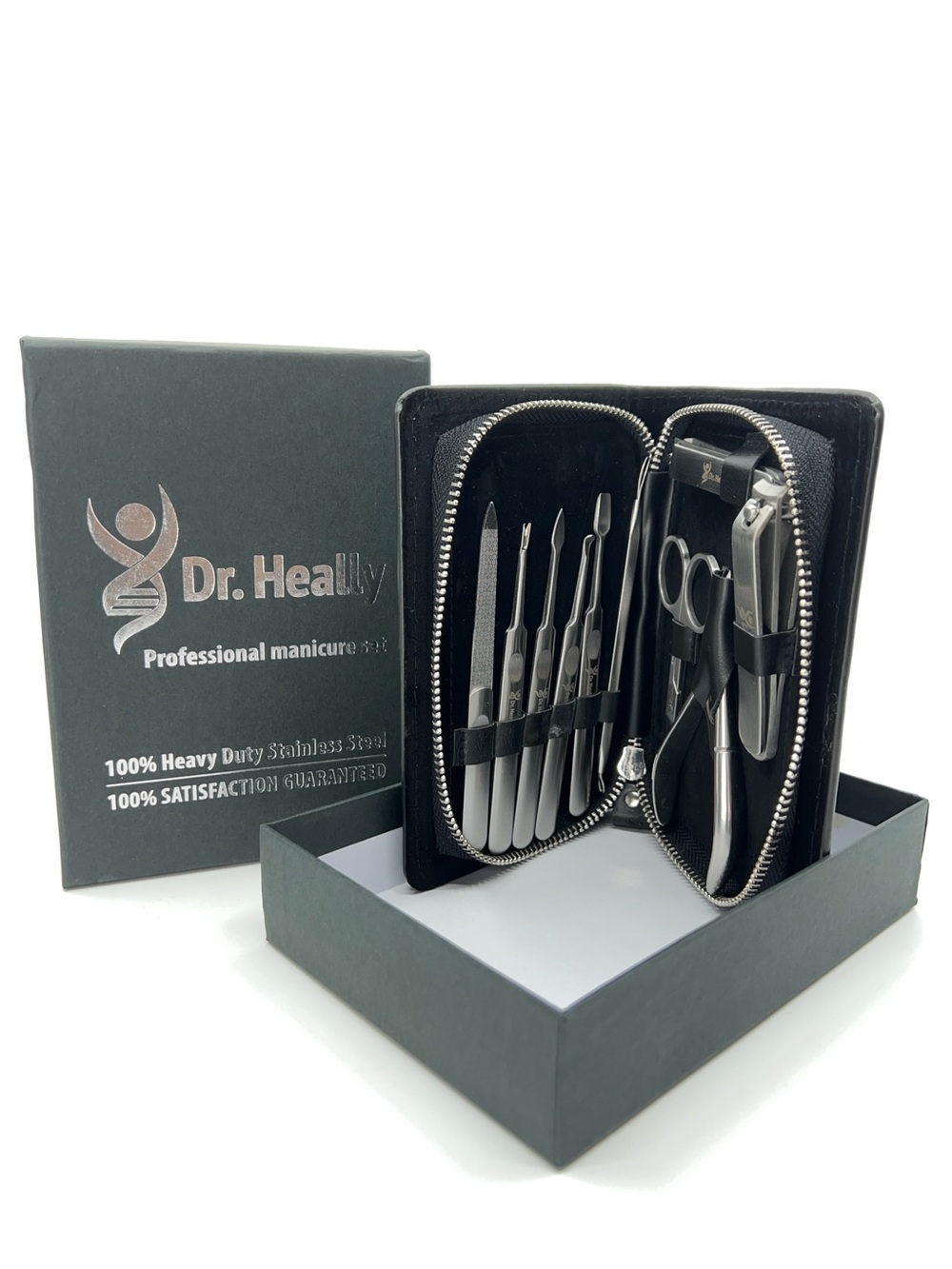 Dr. Heally 10-Piece Professional Manicure Set Black Case